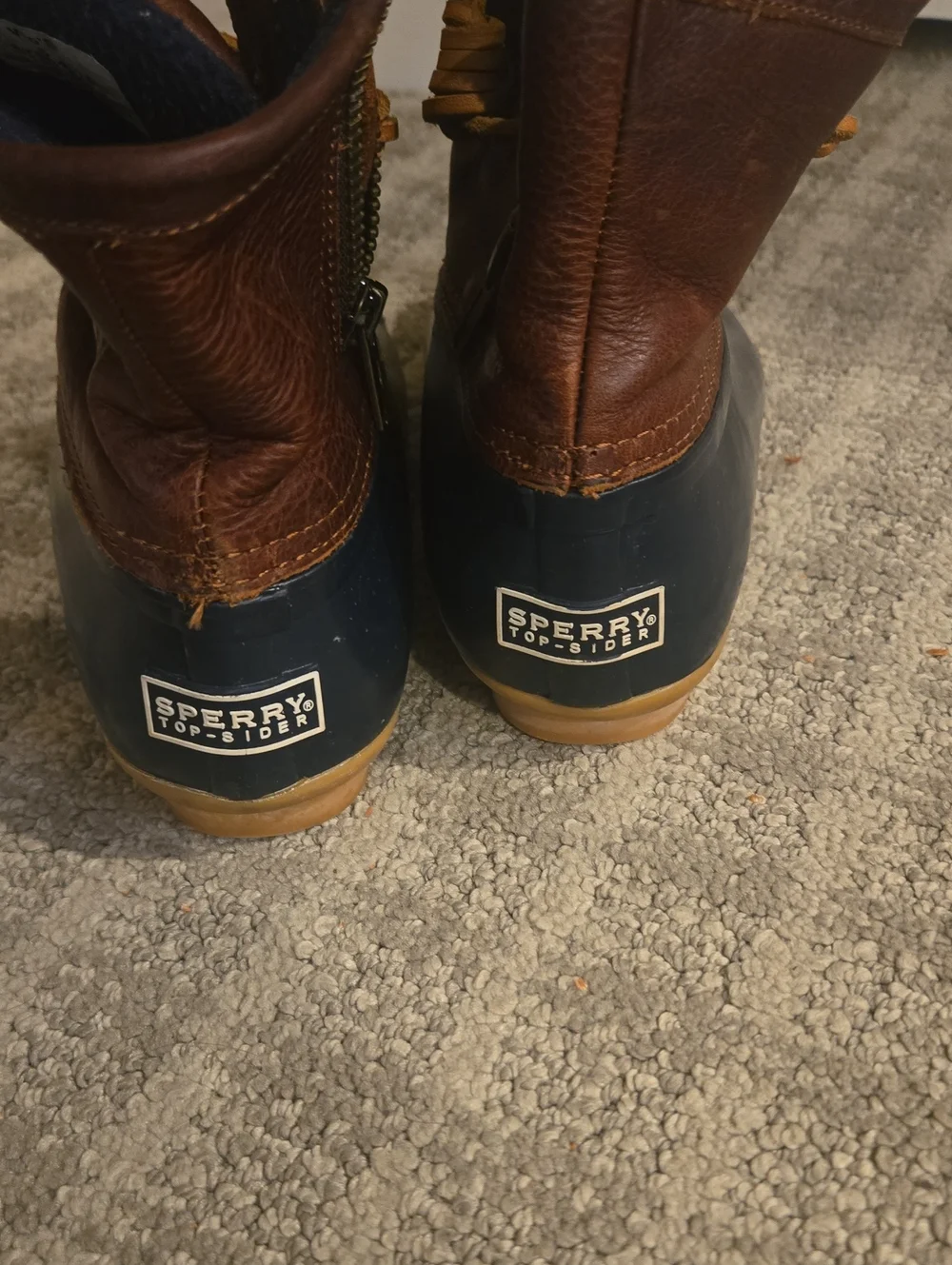 Sorel Kids Navy and Brown Waterproof Duck Boots